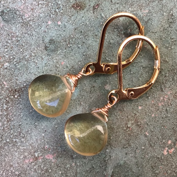 Lemon Quartz Sundance charm Artisan Earrings - Picture 1 of 7
